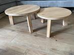 Salontafel eiken rond set van 2 stuks, Huis en Inrichting, Tafels | Salontafels, Ophalen, 50 tot 100 cm, 50 tot 75 cm, Rond