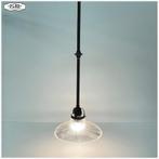 Oude Holophane pendellamp / messing pendel, Ophalen, Gebruikt, 50 tot 75 cm, Nb