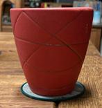 Rode Bloempot bloem pot met Geometrisch Design, Tuin, Gebruikt, Minder dan 30 cm, Minder dan 60 cm