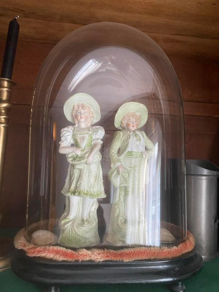 Antieke Porseleinen Beelden zonder stolp, Antiek en Kunst, Kunst | Beelden en Houtsnijwerken, Ophalen of Verzenden