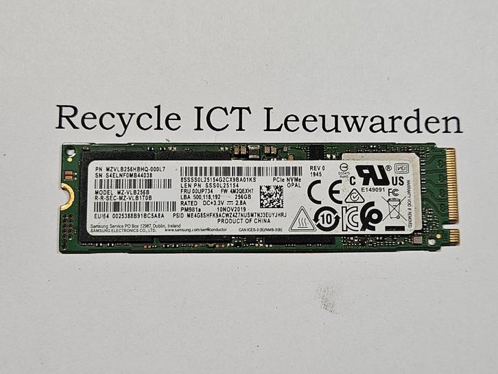 Samsung 256gb m.2 ssd nvme pm981a, Computers en Software, Harde schijven, Gebruikt, Laptop, Intern, SSD, Ophalen of Verzenden
