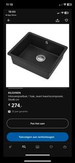 Ikea wasbak (zwart) met kraan, Kraan, Ophalen of Verzenden