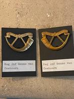 Setje regiment infanterie menno van coehoorn emblemen, Verzamelen, Ophalen of Verzenden, Landmacht, Nederland, Embleem of Badge