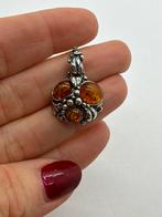 A711 Prachtige zilveren hanger barnsteen, Ophalen of Verzenden, Zilver, Hanger, Met edelsteen