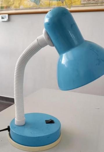 vintage lichtblauw bureaulampje retro design jaren 80 lamp v beschikbaar voor biedingen