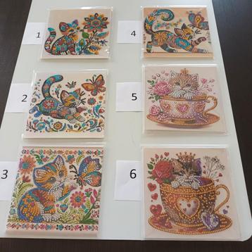 Diamond painting kaarten Poesjes beschikbaar voor biedingen