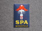 SPA MONOPOLE EMAILLE RECLAMEBORD, Verzamelen, Merken en Reclamevoorwerpen, Ophalen, Zo goed als nieuw, Reclamebord