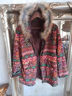Vest jas rood groen zwart teddy capuchon 42/44, Kleding | Dames, Truien en Vesten, Zo goed als nieuw, Verzenden, Rood