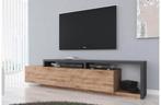 TV Meubel Bello - Eiken - Antraciet - 219 cm, Huis en Inrichting, Kasten | Televisiemeubels, Minder dan 100 cm, 25 tot 50 cm, Gebruikt