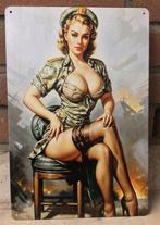 Leger Sexy Pin up | WW2 Metalen Leger Wandbord, Verzamelen, Militaria | Tweede Wereldoorlog, Verzenden