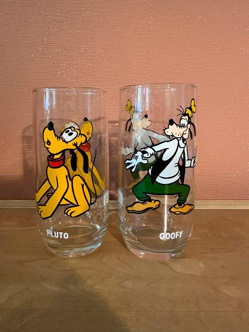 Vintage Disney glazen – Pluto & Goofy Pepsi Collector Series, Verzamelen, Disney, Gebruikt, Servies, Goofy of Pluto, Ophalen of Verzenden
