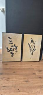 MOET WEG Botanische Schilderijen Set - Zwarte Lijst 60x40, Huis en Inrichting, Woonaccessoires | Schilderijen, Tekeningen en Foto's