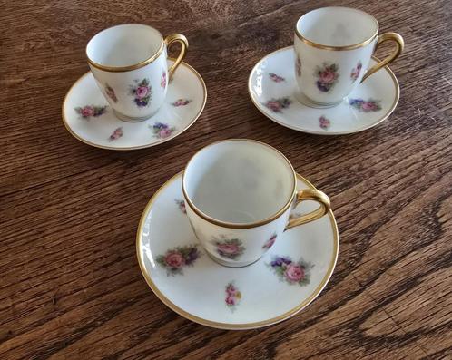 3 antieke Rosenthal kleine kopjes en schoteltjes., Antiek en Kunst, Antiek | Porselein, Ophalen of Verzenden