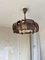 Vintage Hanglamp met Rotan Design, Huis en Inrichting, Ophalen, Gebruikt, Hout, Minder dan 50 cm