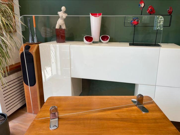 Haardscherm glas vintage retro minimalistisch, Huis en Inrichting, Woonaccessoires | Overige, Zo goed als nieuw, Ophalen