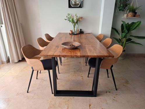 Zes Jysk Hvidovre Eetkamerstoelen, Huis en Inrichting, Stoelen, Zo goed als nieuw, Vijf, Zes of meer stoelen, Hout, Metaal, Stof