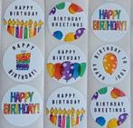 Happy birthday stickers, 50 stuks, Ophalen of Verzenden, Nieuw, Versiering, Verjaardag