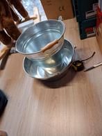 Zinken emmer en schaal, Tuin en Terras, Ophalen, Minder dan 30 cm, Rond, Zo goed als nieuw