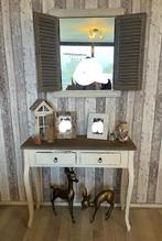 Landelijke spiegel met klapdeuren, Ophalen, Minder dan 50 cm, Zo goed als nieuw, Minder dan 100 cm