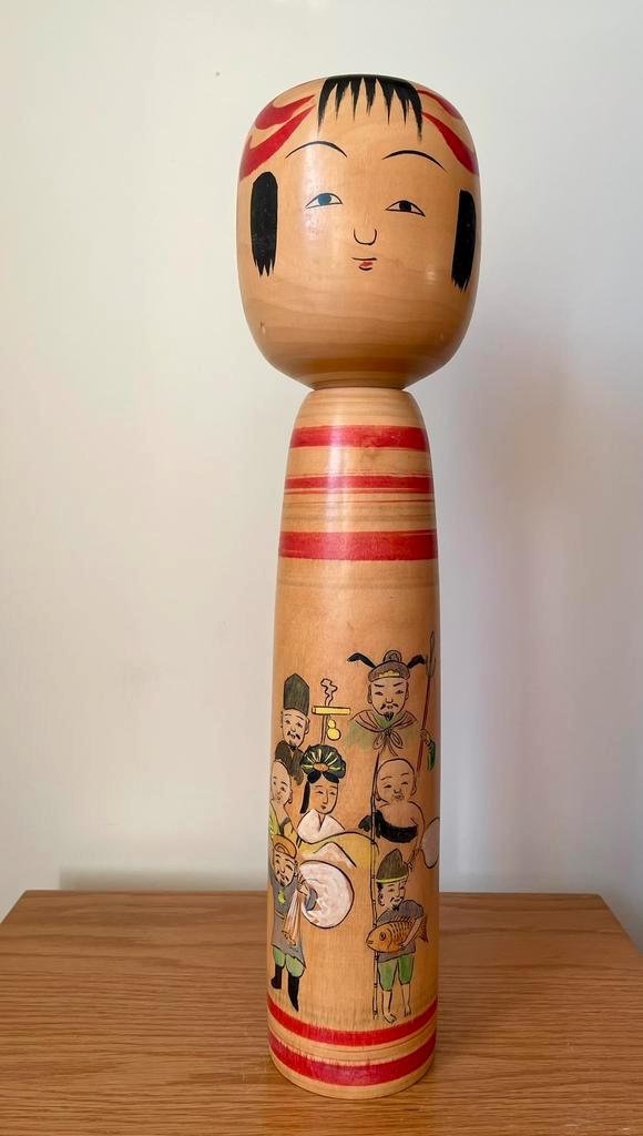 Vintage shingata kokeshi Shichi Fukujin, Antiek en Kunst, Kunst | Niet-Westerse kunst, Ophalen of Verzenden