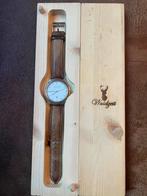Waidzeit horloge walnoot hout custom made nieuw, Overige merken, Overige materialen, Leer, Ophalen of Verzenden