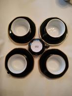 Kahla Espresso Kop en Schotels - Zwart/Goud, Ophalen of Verzenden, Zo goed als nieuw, Overige stijlen, Kop(pen) en/of Schotel(s)