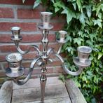 Metalen kandelaar voor 5 kaarsen., Antiek en Kunst, Ophalen of Verzenden, Overige materialen