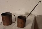 2 antieke koperen maatbekers, Antiek en Kunst, Ophalen of Verzenden