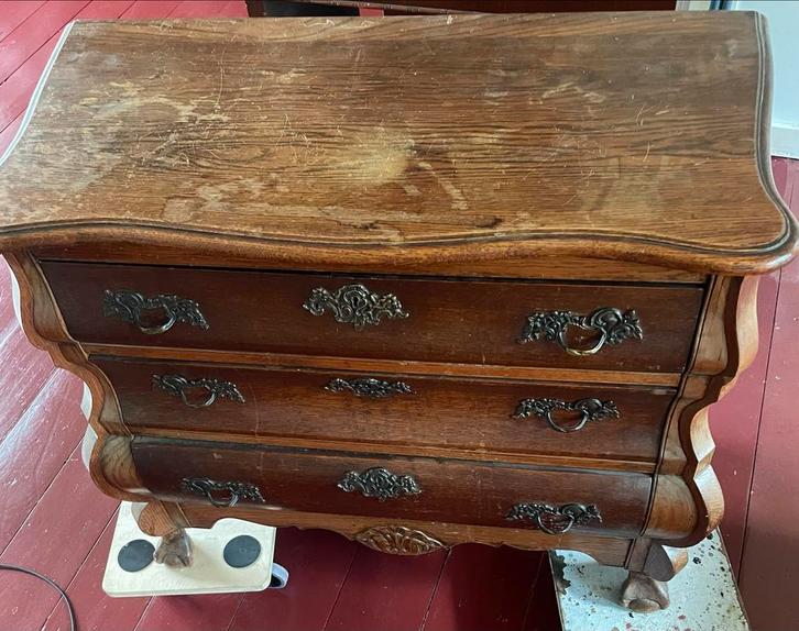 Antieke commode met 3 lades, Huis en Inrichting, Kasten | Dressoirs, Gebruikt, 50 tot 100 cm, 25 tot 50 cm, Met lade(s), Overige houtsoorten