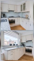 Complete hoekkeuken met granieten blad, Gebruikt, Wit, Hoekkeuken, Graniet of Steen