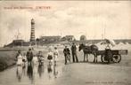 Strand met Vuurtoren in IJmuiden, Ophalen of Verzenden, Voor 1920, Gelopen, Noord-Holland