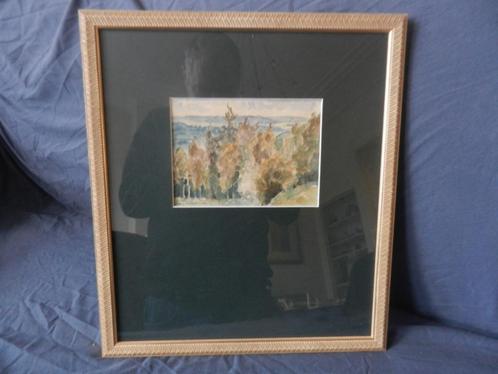 Aquarel Hoge Bomen Carl C. van Niekerk (1897-1984) 13x18 cm, Antiek en Kunst, Kunst | Schilderijen | Klassiek, Ophalen of Verzenden