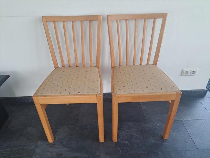 Vintage Eetkamerstoelen Licht Eiken, Huis en Inrichting, Stoelen, Ophalen