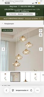 Hanglamp messing en glas, Ophalen of Verzenden, Nieuw, Glas