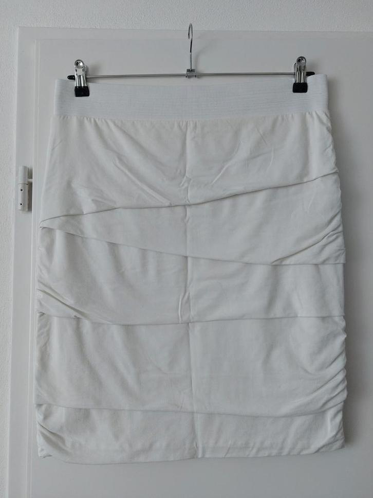 Question Tricot Rok. Maat XXL, Kleding | Dames, Rokken, Gedragen, Maat 46/48 (XL) of groter, Wit, Onder de knie, Ophalen of Verzenden