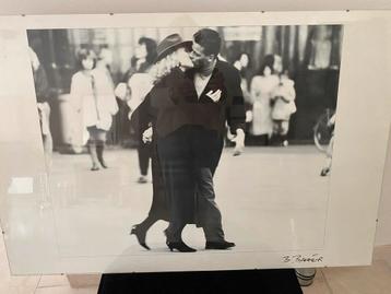 Vintage zwart-wit poster met lijst beschikbaar voor biedingen