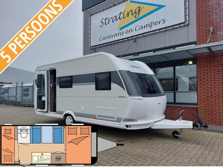 Hobby Ontour 470 KMF NIEUW! Stapelbed/Dwarsbed, Caravans en Kamperen, Caravans, Bedrijf, tot en met 5, 1000 - 1250 kg, Overige