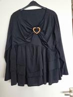 Nieuwe Zwarte Tuniek met Hart Detail mt 5xl, Verzenden, Nieuw, Maat 46/48 (XL) of groter, Zwart