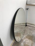 Stijlvolle ronde spiegel met zwarte rand 110cm, Ophalen, Gebruikt, 100 tot 150 cm, Rond