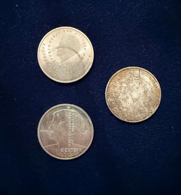3x Zilveren 10 Gulden Beatrix Herdenkingsmunten beschikbaar voor biedingen