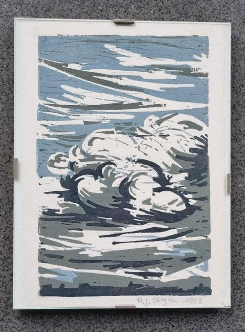houtgravure uit 1993 van Rob Stegen (Maastricht), Antiek en Kunst, Kunst | Etsen en Gravures, Ophalen