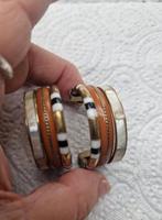 Messing oorbellen met parelmoer, Ophalen of Verzenden