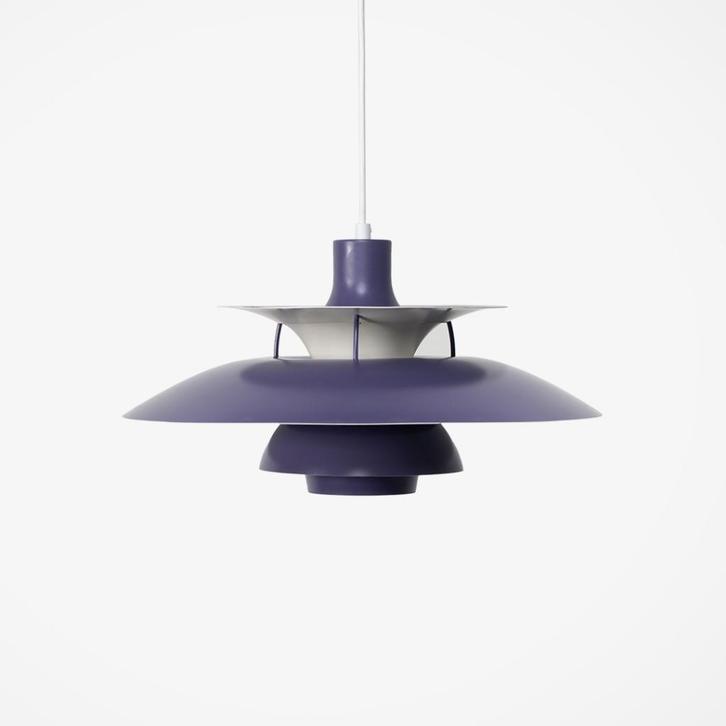 Vintage Louis Poulsen PH5 lamp in het paars, Huis en Inrichting, Lampen | Hanglampen, Gebruikt, Minder dan 50 cm, Overige materialen