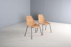 Vintage Design Rotan Gian Franco Legler Stoelen 60s 70s, Ophalen, Gebruikt, Twee, Bruin