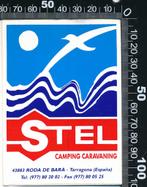Sticker: Stel Camping Caravaning - Tarragona - Espana, Ophalen of Verzenden, Zo goed als nieuw, Bedrijf of Vereniging