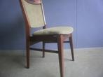 1960s houten groene stof eettafelstoel; eetkamerstoel, Hout, Gebruikt, Overige kleuren, Ophalen of Verzenden