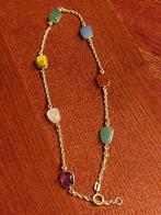 Vintage Doublé Ketting met Edelstenen, Ophalen of Verzenden