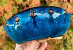 Bonsai schaal rond blauw tinten geglazuurd 19,5x6,7, Tuin en Terras, Rond, Ophalen of Verzenden, Zo goed als nieuw, Minder dan 25 cm