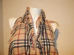 Burberry shawl wol cashmere novacheck ruiten franjes, Maat 38/40 (M), Verzenden, Zo goed als nieuw, Burberry