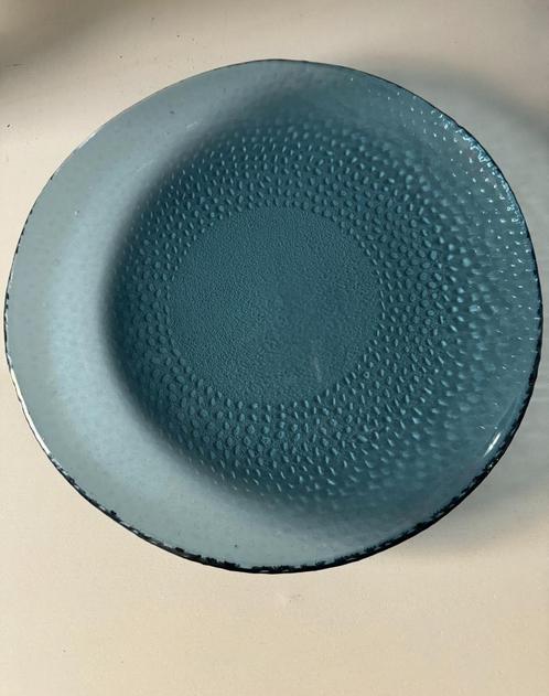 8 Churchill borden glas blauw 30 cm serie isla, Huis en Inrichting, Keuken | Servies, Zo goed als nieuw, Bord(en), Overige stijlen